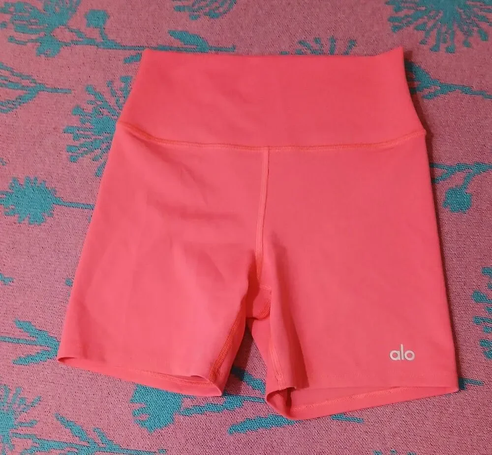Alo yoga womens small hot pink bike shorts running gym Activewear